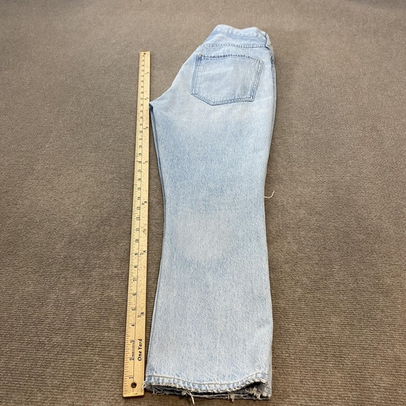 AGOLDE Straight Leg Jeans Womens 29 Light Wash High Rise Distressed Denim Boho - Picture 10 of 13